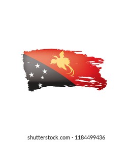 Papua New Guinea flag, vector illustration on a white background.