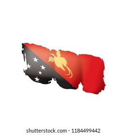 Papua New Guinea flag, vector illustration on a white background.