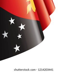 Papua New Guinea flag, vector illustration on a white background