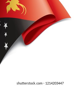 Papua New Guinea flag, vector illustration on a white background