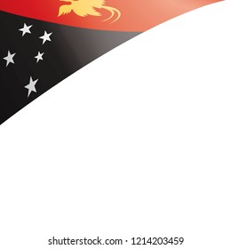 Papua New Guinea flag, vector illustration on a white background