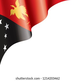 Papua New Guinea flag, vector illustration on a white background
