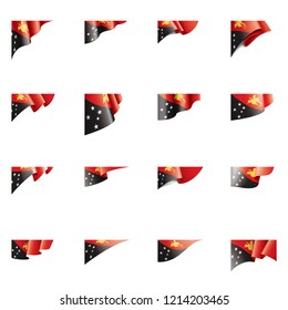 Papua New Guinea flag, vector illustration on a white background