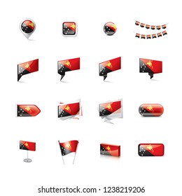 Papua New Guinea flag, vector illustration on a white background