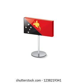 Papua New Guinea flag, vector illustration on a white background