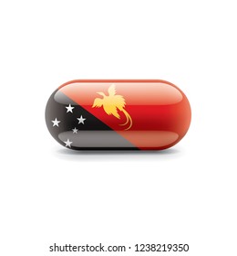 Papua New Guinea flag, vector illustration on a white background