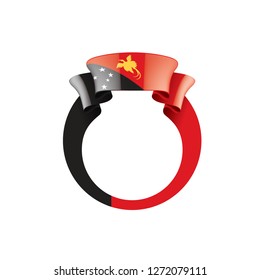 Papua New Guinea flag, vector illustration on a white background