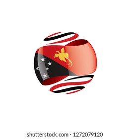 Papua New Guinea flag, vector illustration on a white background