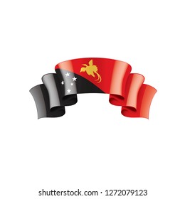 Papua New Guinea flag, vector illustration on a white background