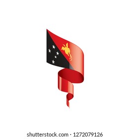 Papua New Guinea flag, vector illustration on a white background