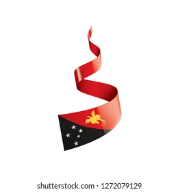 Papua New Guinea flag, vector illustration on a white background