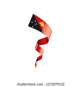 Papua New Guinea flag, vector illustration on a white background