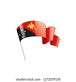 Papua New Guinea flag, vector illustration on a white background