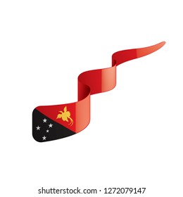 Papua New Guinea flag, vector illustration on a white background
