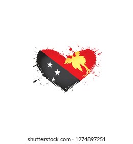 Papua New Guinea flag, vector illustration on a white background