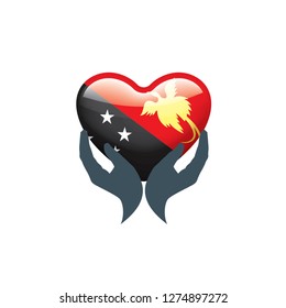 Papua New Guinea flag, vector illustration on a white background