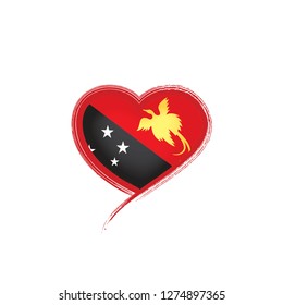 Papua New Guinea flag, vector illustration on a white background