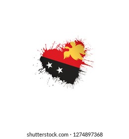 Papua New Guinea flag, vector illustration on a white background