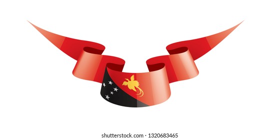 Papua New Guinea flag, vector illustration on a white background
