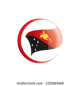 Papua New Guinea flag, vector illustration on a white background