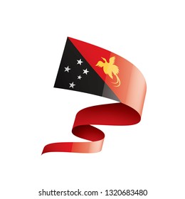 Papua New Guinea flag, vector illustration on a white background