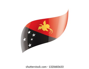 Papua New Guinea flag, vector illustration on a white background