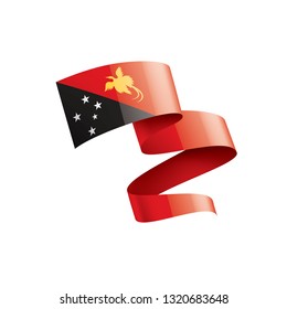 Papua New Guinea flag, vector illustration on a white background