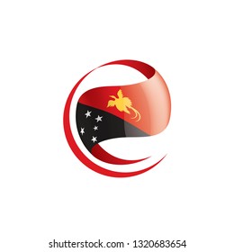 Papua New Guinea flag, vector illustration on a white background