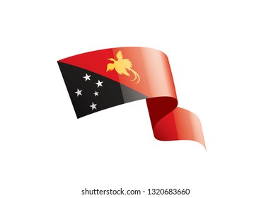 Papua New Guinea flag, vector illustration on a white background