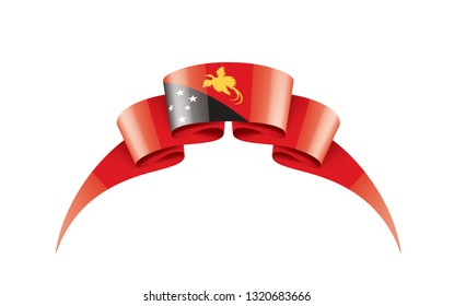 Papua New Guinea flag, vector illustration on a white background
