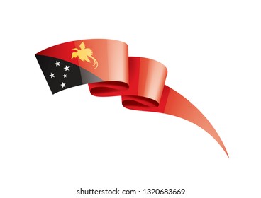 Papua New Guinea flag, vector illustration on a white background