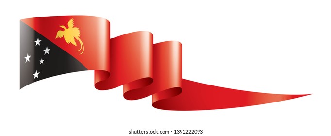 Papua New Guinea flag, vector illustration on a white background