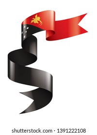 Papua New Guinea flag, vector illustration on a white background