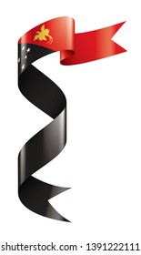 Papua New Guinea flag, vector illustration on a white background