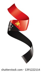Papua New Guinea flag, vector illustration on a white background