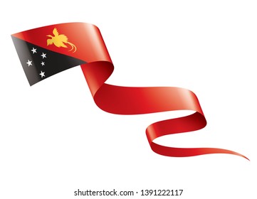 Papua New Guinea flag, vector illustration on a white background