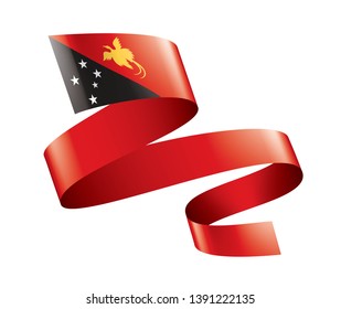Papua New Guinea flag, vector illustration on a white background