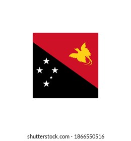 Papua New Guinea flag vector square icon - illustration. Flag of Papua New Guinea. Abstract concept, icon, square, button