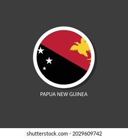 Papua New Guinea flag vector circle shape.