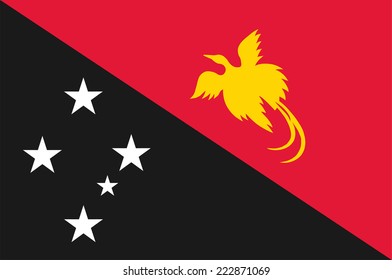 Papua New Guinea flag vector illustration. National symbol. State in Oceania.