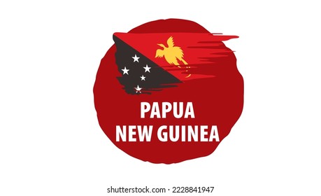 Bandera de Papua Nueva Guinea, ilustración vectorial en un fondo blanco