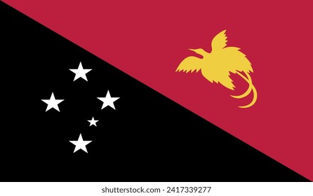 Papua New Guinea Flag Vector Design Stock Illustration