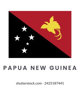 Papua New Guinea flag vector isolated on white background.