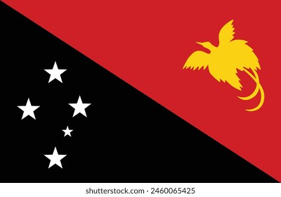 Papua New Guinea flag in vector.