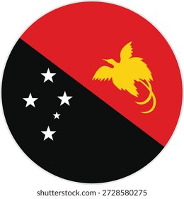 Ilustração vetorial da bandeira da Papua Nova Guiné