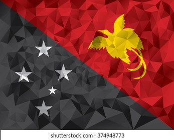 Papua New Guinea flag vector illustration.