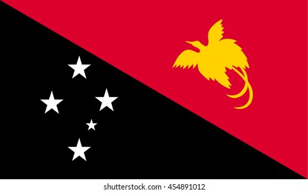 papua new guinea flag vector official colors and Proportion Correctly