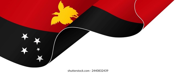 Papua New Guinea flag wave isolated on png or transparent background vector illustration.