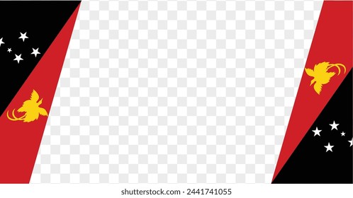 Papua New Guinea flag wave isolated on png or transparent background vector illustration.