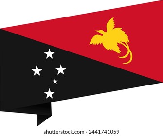 Papua New Guinea flag wave isolated on png or transparent background vector illustration.